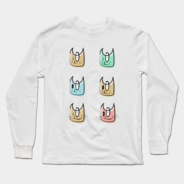 Cat Moods Long Sleeve T-Shirt by OsFrontis